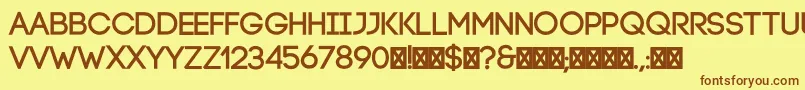 フォントCodeBold – 茶色の文字が黄色の背景にあります。