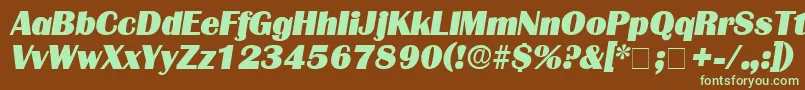 BurinDisplaySsiItalic Font – Green Fonts on Brown Background