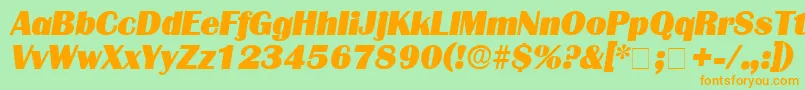BurinDisplaySsiItalic Font – Orange Fonts on Green Background