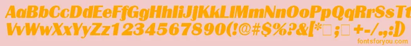 BurinDisplaySsiItalic Font – Orange Fonts on Pink Background