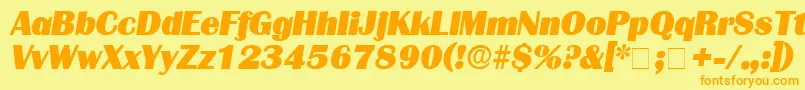 BurinDisplaySsiItalic Font – Orange Fonts on Yellow Background