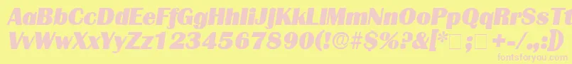 BurinDisplaySsiItalic Font – Pink Fonts on Yellow Background