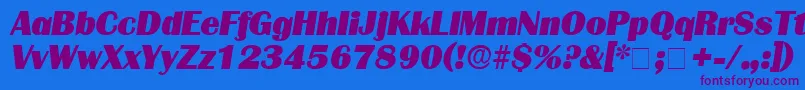 BurinDisplaySsiItalic Font – Purple Fonts on Blue Background