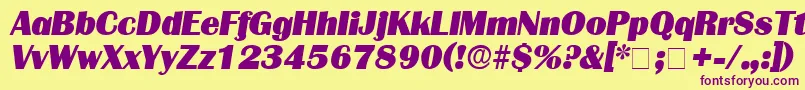 BurinDisplaySsiItalic Font – Purple Fonts on Yellow Background