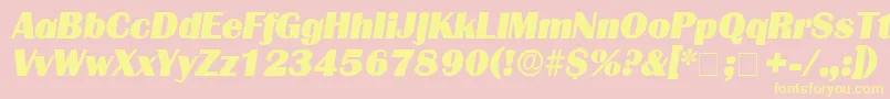 BurinDisplaySsiItalic Font – Yellow Fonts on Pink Background