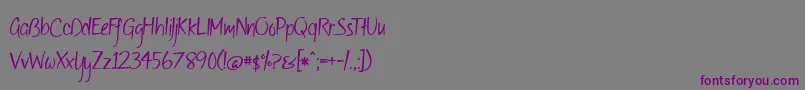 BmdOfWildflowersAndWings Font – Purple Fonts on Gray Background