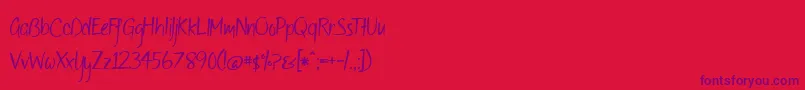 BmdOfWildflowersAndWings Font – Purple Fonts on Red Background