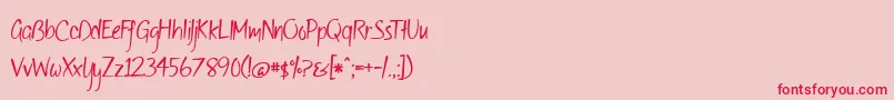 BmdOfWildflowersAndWings Font – Red Fonts on Pink Background