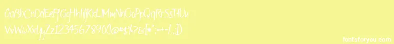Fonte BmdOfWildflowersAndWings – fontes brancas em um fundo amarelo