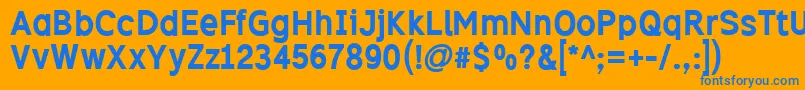 Excib Font – Blue Fonts on Orange Background