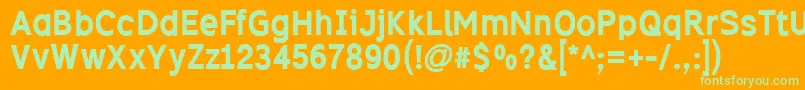 Fonte Excib – fontes verdes em um fundo laranja