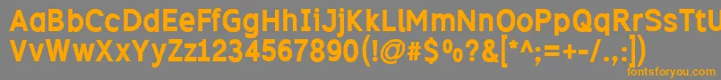フォントExcib – オレンジの文字は灰色の背景にあります。