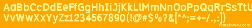 More about Excib Font Excib Font – Yellow Fonts on Orange Background