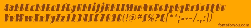 AvondaleItalic-Schriftart – Braune Schriften auf orangefarbenem Hintergrund