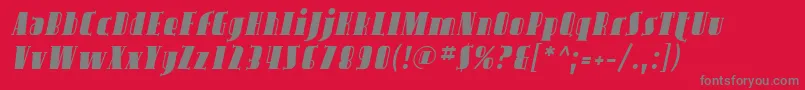 フォントAvondaleItalic – 赤い背景に灰色の文字