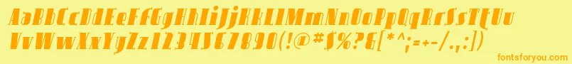 fuente AvondaleItalic – Fuentes Naranjas Sobre Fondo Amarillo
