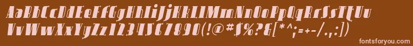 フォントAvondaleItalic – 茶色の背景にピンクのフォント