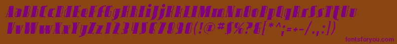 AvondaleItalic-fontti – violetit fontit ruskealla taustalla