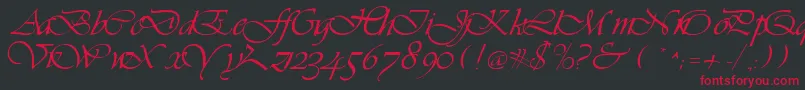 LdsScriptItalic-Schriftart – Rote Schriften auf schwarzem Hintergrund