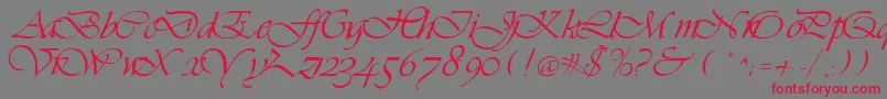 LdsScriptItalic Font – Red Fonts on Gray Background