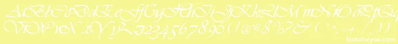 LdsScriptItalic Font – White Fonts on Yellow Background