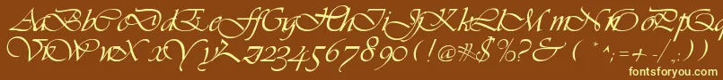 LdsScriptItalic Font – Yellow Fonts on Brown Background
