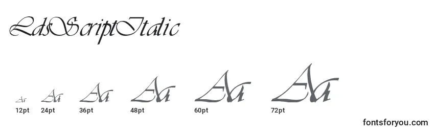 Размеры шрифта LdsScriptItalic