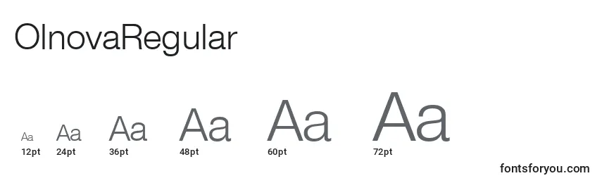 Размеры шрифта OlnovaRegular