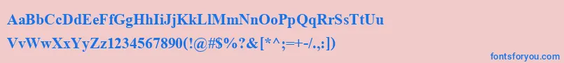 フォントAngsanaupcBold – ピンクの背景に青い文字