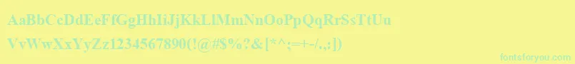 Шрифт AngsanaupcBold – зелёные шрифты на жёлтом фоне