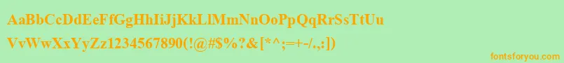 AngsanaupcBold Font – Orange Fonts on Green Background