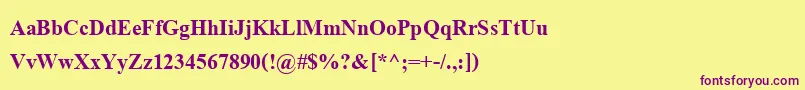 AngsanaupcBold Font – Purple Fonts on Yellow Background