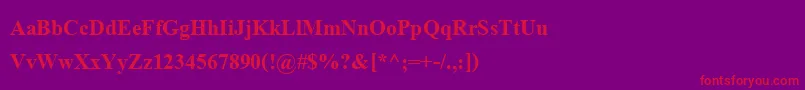 Fonte AngsanaupcBold – fontes vermelhas em um fundo violeta