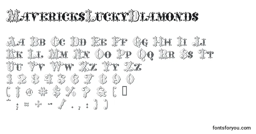 A fonte MavericksLuckyDiamonds – alfabeto, números, caracteres especiais