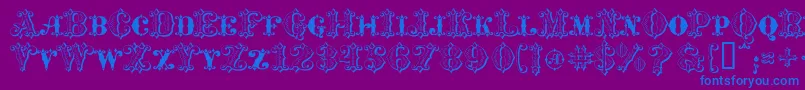 MavericksLuckyDiamonds Font – Blue Fonts on Purple Background