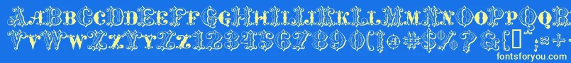 MavericksLuckyDiamonds Font – Yellow Fonts on Blue Background