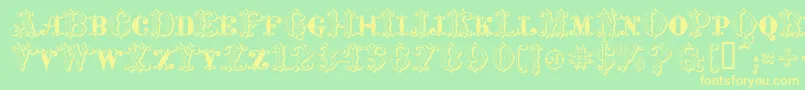 MavericksLuckyDiamonds Font – Yellow Fonts on Green Background