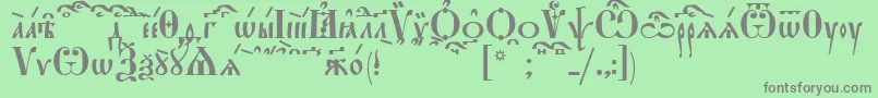 StarouspenskayaKucs Font – Gray Fonts on Green Background