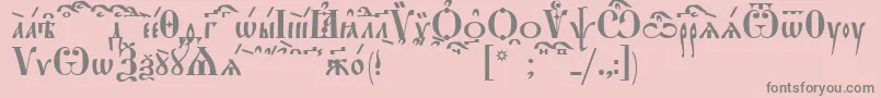 StarouspenskayaKucs-Schriftart – Graue Schriften auf rosa Hintergrund