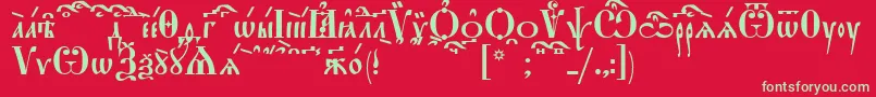 StarouspenskayaKucs Font – Green Fonts on Red Background