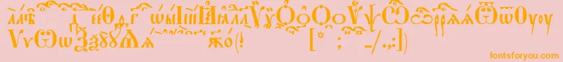 StarouspenskayaKucs Font – Orange Fonts on Pink Background