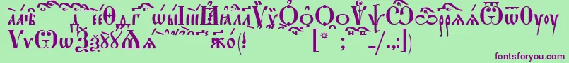 StarouspenskayaKucs Font – Purple Fonts on Green Background