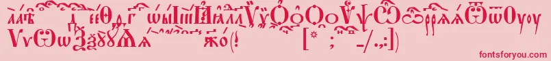 More about StarouspenskayaKucs Font StarouspenskayaKucs Font – Red Fonts on Pink Background