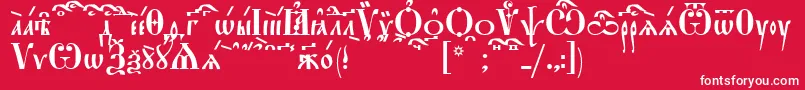 StarouspenskayaKucs-Schriftart – Weiße Schriften auf rotem Hintergrund
