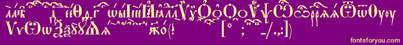 StarouspenskayaKucs Font – Yellow Fonts on Purple Background