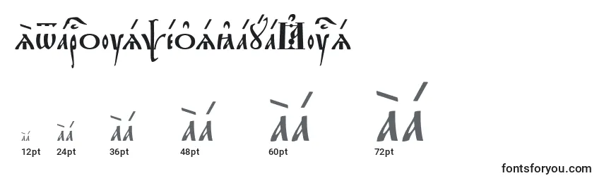 Размеры шрифта StarouspenskayaKucs