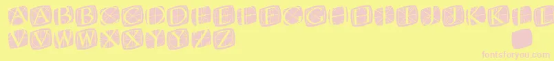Rodgauertworounded Font – Pink Fonts on Yellow Background