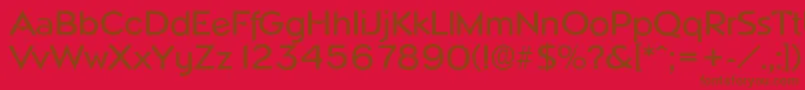 NapoliserialMediumRegular-Schriftart – Braune Schriften auf rotem Hintergrund
