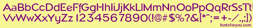 NapoliserialMediumRegular Font – Purple Fonts on Yellow Background