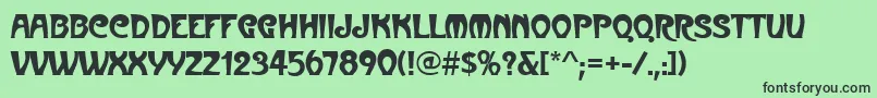 MetroNouveau-fontti – mustat fontit vihreällä taustalla